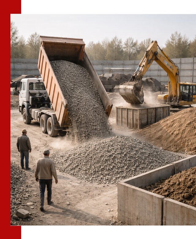 Доставка нерудных материалов с погрузкой и разгрузкой в Нижнеудинске