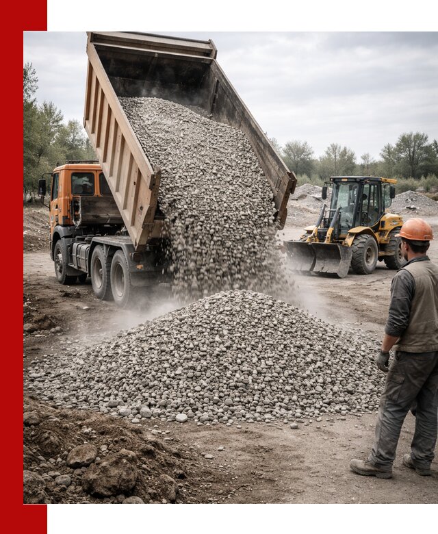 Доставка щебня в Нижнеудинске крупными и мелкими фракциями