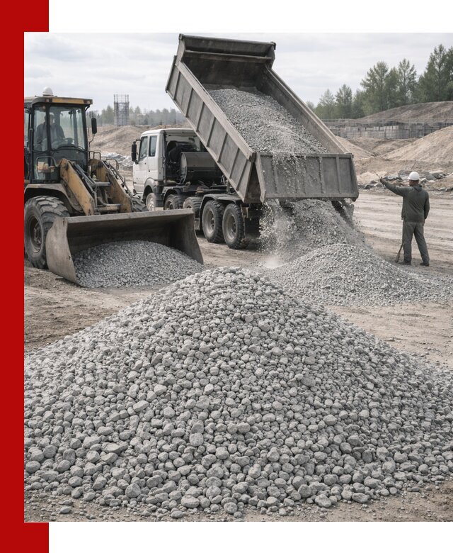 Доставка известнякового щебня фр. 5–20 в Нижнеудинске