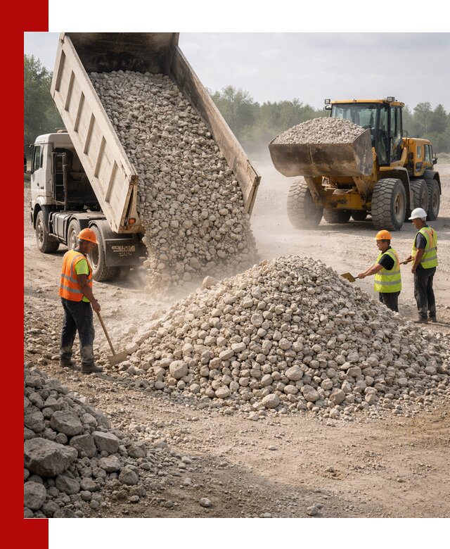 Доставка известнякового щебня фр. 40-70 в Нижнеудинске