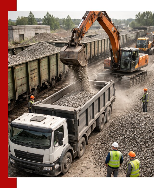 Железнодорожный щебень фракция 25–60 для поставок в Нижнеудинске