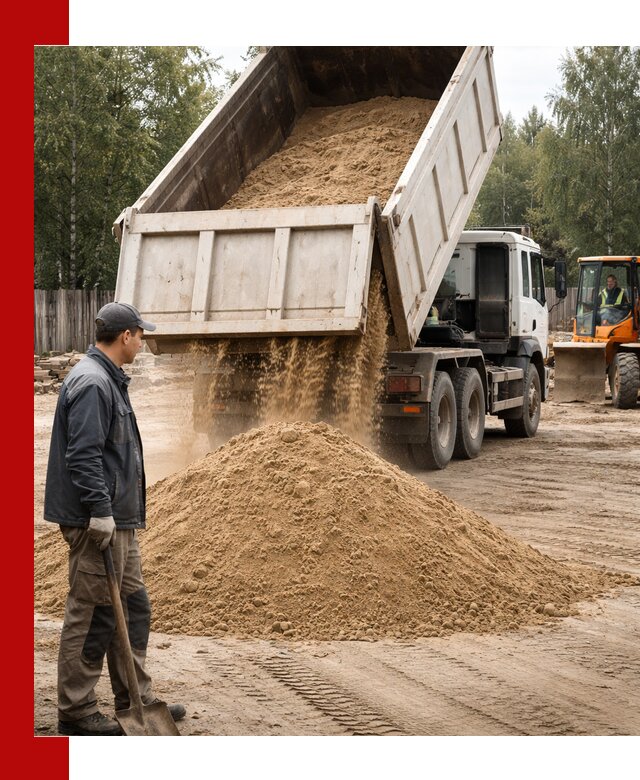 Доставка и продажа песка с разгрузкой в Нижнеудинске