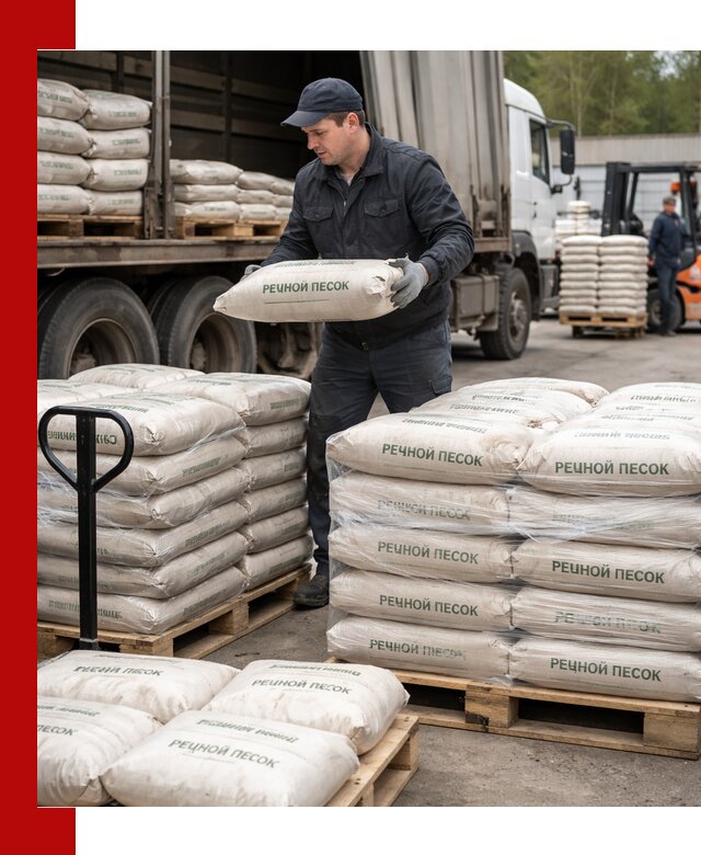 Речной песок в мешках с доставкой в Нижнеудинске