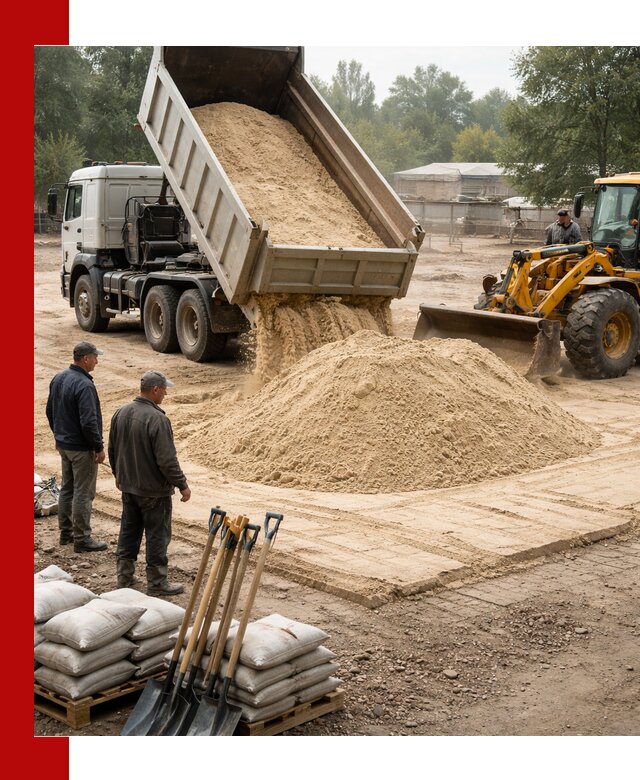 Доставка мытого песка в Нижнеудинске с самосвалами по выгодной цене