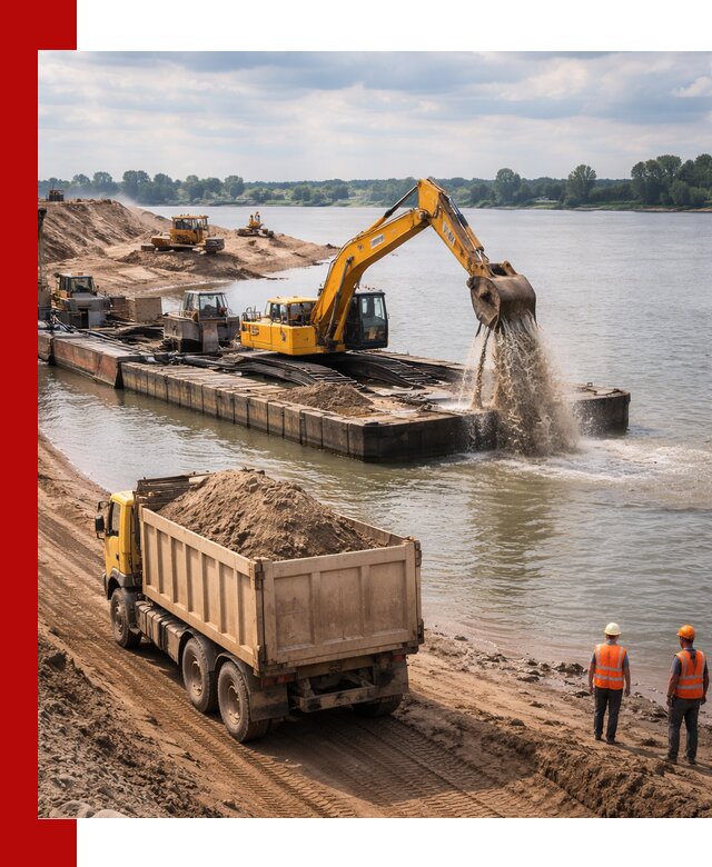 Намывной песок с доставкой в Нижнеудинске оптом и в розницу