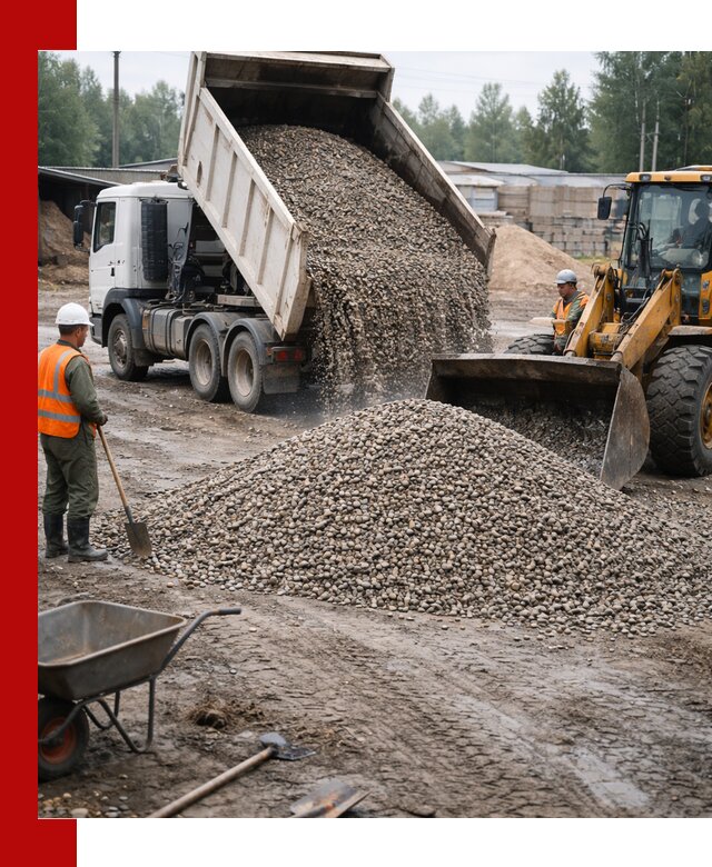 Мытый гравий с доставкой в Нижнеудинске от карьера до участка