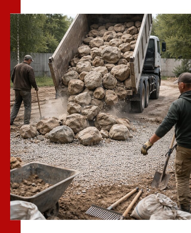 Доставка и укладка булыжника в Нижнеудинске