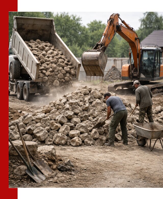 Доставка и разгрузка бутового камня в Нижнеудинске
