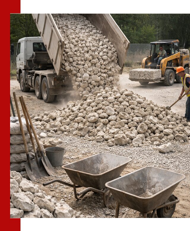 Доставка и продажа бутового известнякового камня в Нижнеудинске