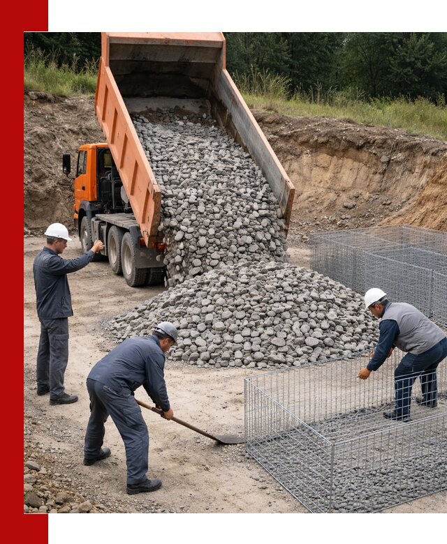 Камень для габионов с доставкой в Нижнеудинске быстро и надёжно
