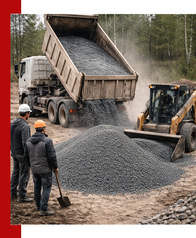 Гранитный отсев 0-5 с доставкой и разгрузкой в Нижнеудинске