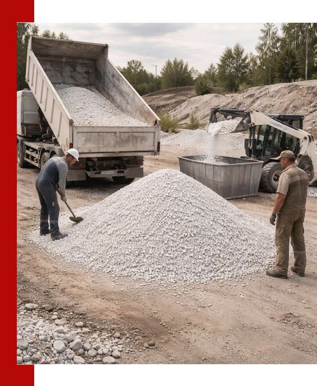 Доставка и продажа белой мраморной крошки в Нижнеудинске