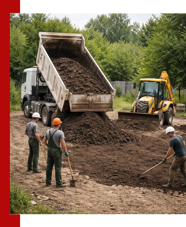 Доставка и укладка грунта для выравнивания участка в Нижнеудинске
