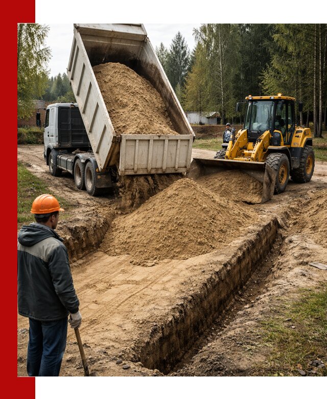 Доставка песчаного грунта в Нижнеудинске для строительных работ