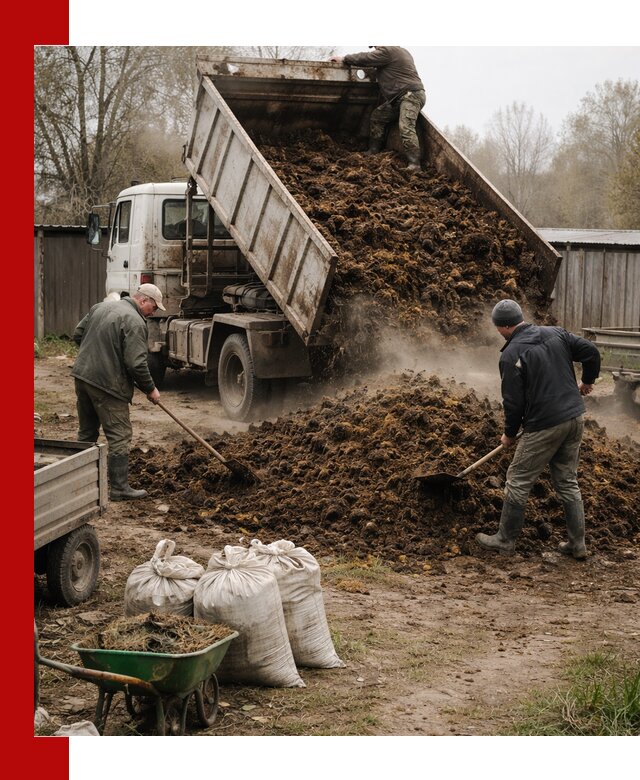 Доставка коровьего навоза самосвалом в Нижнеудинске