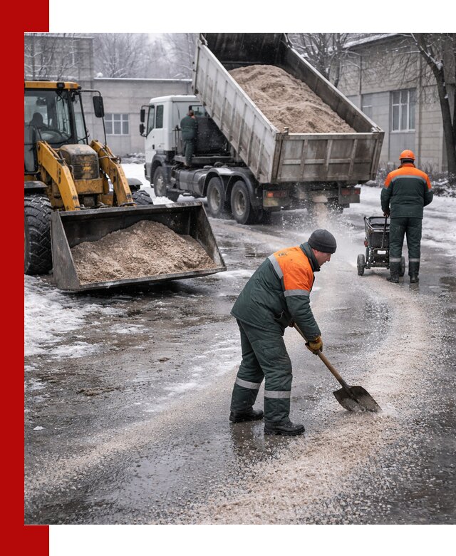 Реагент против гололеда с доставкой и нанесением в Нижнеудинске