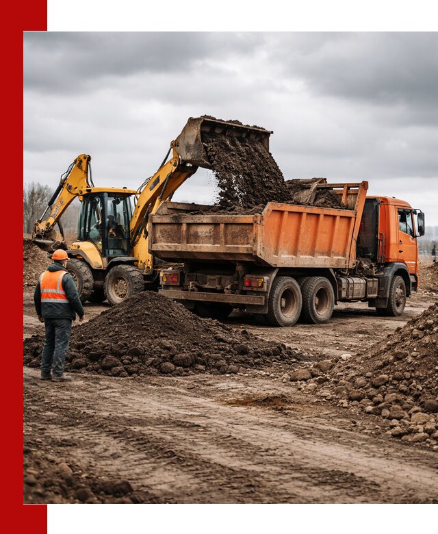 Вывоз грунта и строительного мусора в Нижнеудинске грузовыми самосвалами