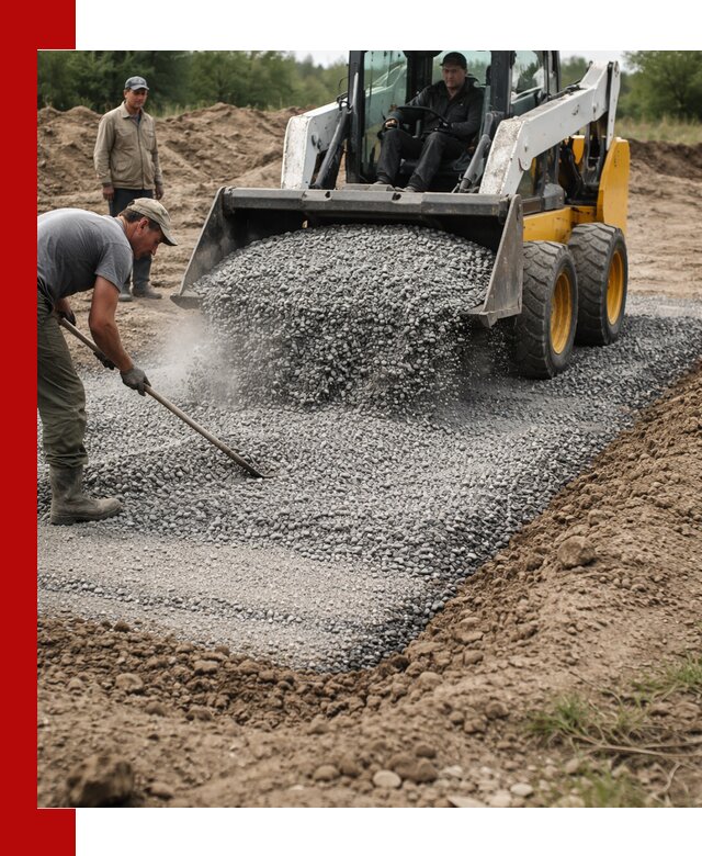 Устройство щебеночной подушки в Нижнеудинске для дорог и фундаментов